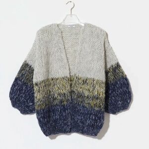 MAIAMI  ALPACA OMBRE BIG CARDIGAN | NAVY OMBRE (M/L)